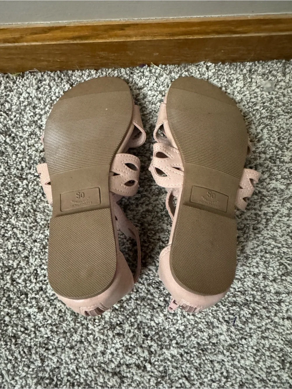 Girls SO Pink Floral Gem Sandals Size 13